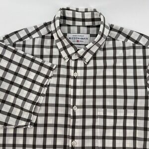 Mizzen+Main Leeward Collection Short Sleeve Button Down Shirt XL Trim Fit Black
